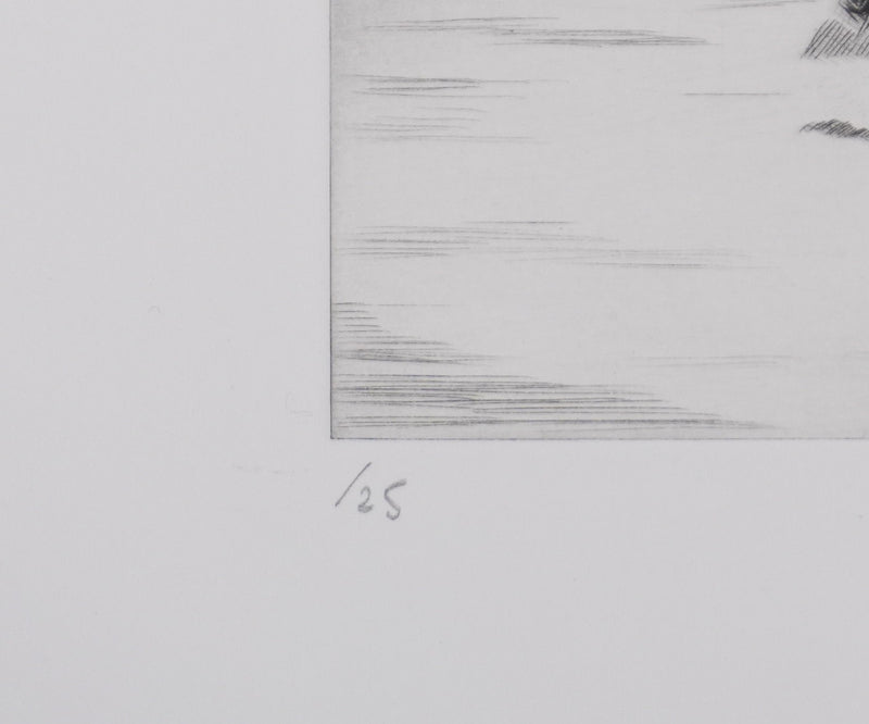 Camille COMBE : Le fleuve jaune, Gravure originale signée