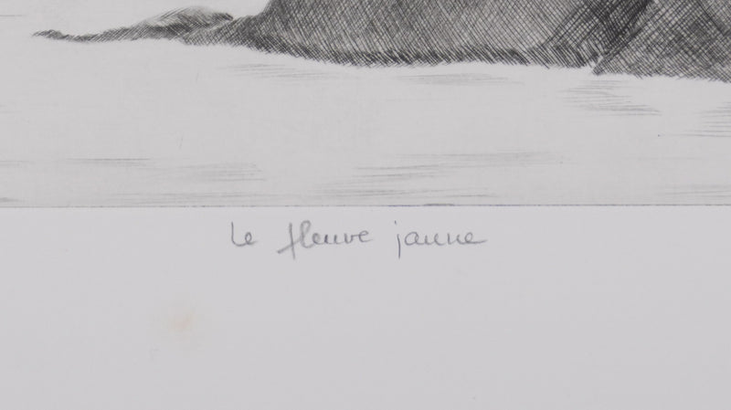 Camille COMBE : Le fleuve jaune, Gravure originale signée