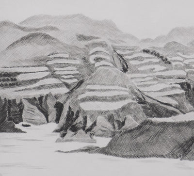 Camille COMBE : Le fleuve jaune, Gravure originale signée