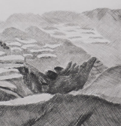 Camille COMBE : Le fleuve jaune, Gravure originale signée