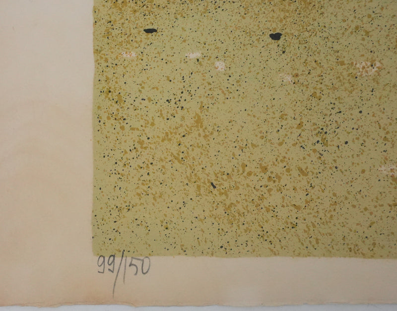 Yves GANNE : Le bateau du phare, Lithographie originale signée