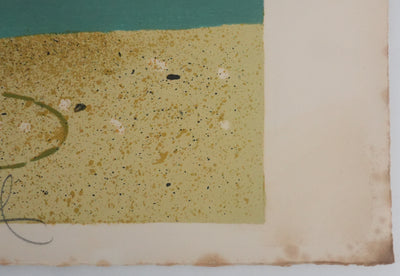 Yves GANNE : Le bateau du phare, Lithographie originale signée