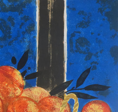 Yves GANNE : Les pêches et les cerises, Lithographie originale signée