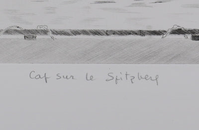 Camille COMBE : Cap sur le Spitzberg, Gravure originale signée