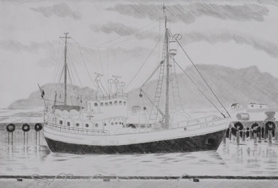 Camille COMBE : Cap sur le Spitzberg, Gravure originale signée