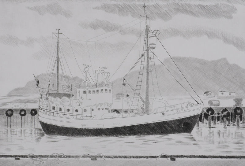 Camille COMBE : Cap sur le Spitzberg, Gravure originale signée