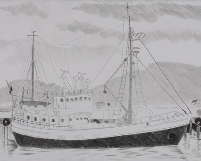 Camille COMBE : Cap sur le Spitzberg, Gravure originale signée