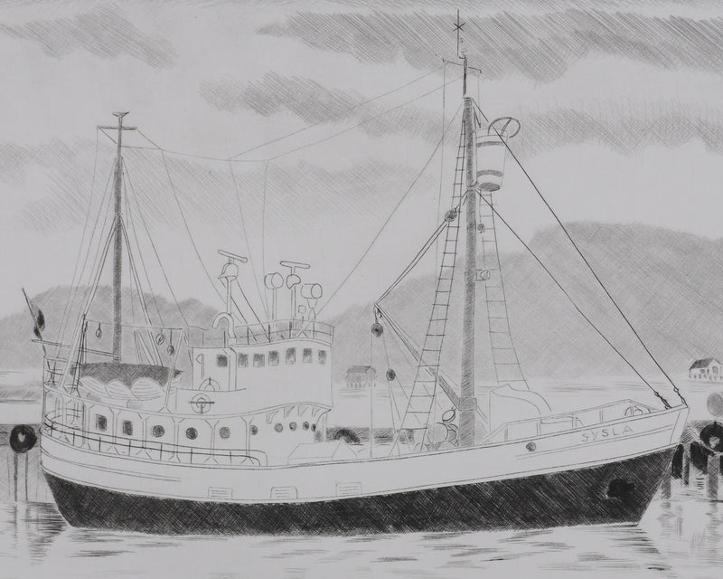 Camille COMBE : Cap sur le Spitzberg, Gravure originale signée
