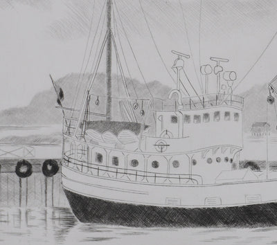 Camille COMBE : Cap sur le Spitzberg, Gravure originale signée