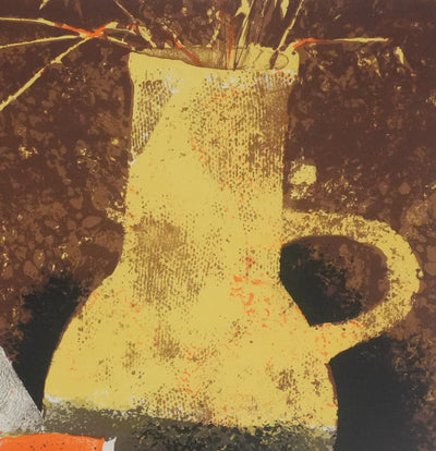 Yves GANNE : Le pichet jaune et le melon, Lithographie originale signée