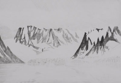 Camille COMBE : Paysage de l'arctique, Gravure originale signée