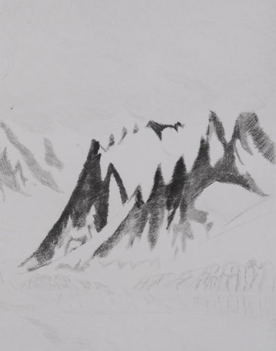 Camille COMBE : Paysage de l'arctique, Gravure originale signée