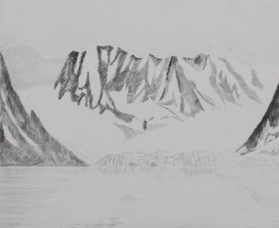 Camille COMBE : Paysage de l'arctique, Gravure originale signée