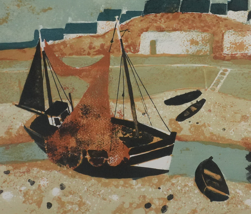 Yves GANNE : Le bateau du phare II, Lithographie originale signée