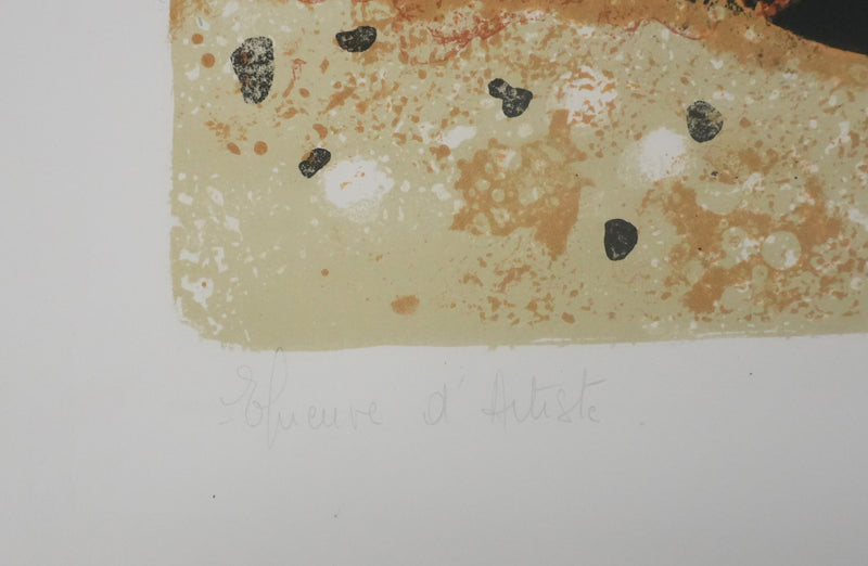 Yves GANNE : Le bateau du phare II, Lithographie originale signée