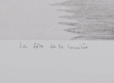 Camille COMBE : La fête de la lumière, Gravure originale signée