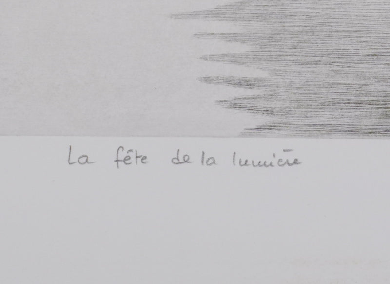 Camille COMBE : La fête de la lumière, Gravure originale signée