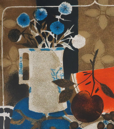 Yves GANNE : Le pichet blanc et la pastèque, Lithographie originale signée