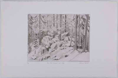 Camille COMBE : Sur les traces de l'elfe, Gravure originale signée