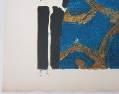 Yves GANNE : Le pichet blanc et la pastèque, Lithographie originale signée