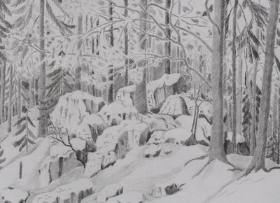 Camille COMBE : Sur les traces de l'elfe, Gravure originale signée