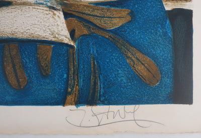 Yves GANNE : Le pichet blanc et la pastèque, Lithographie originale signée