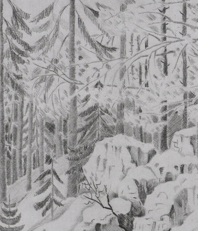 Camille COMBE : Sur les traces de l'elfe, Gravure originale signée