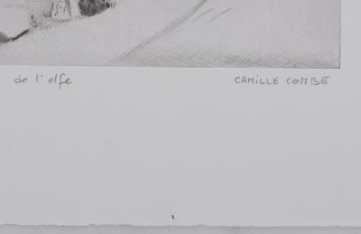 Camille COMBE : Sur les traces de l'elfe, Gravure originale signée