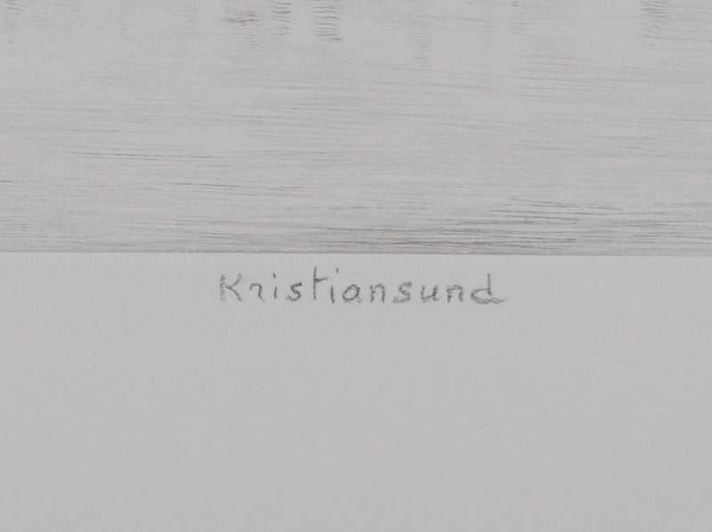 Camille COMBE :  Kristiansund, Gravure originale signée
