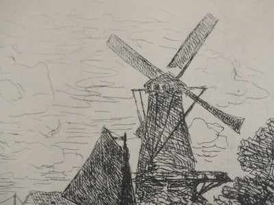 Johan-Barthold JONKIND : Les moulins en Hollande, Héliotypie signée