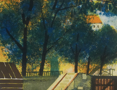 Yves GANNE : L'écluse du canal Saint-Martin, Lithographie originale signée