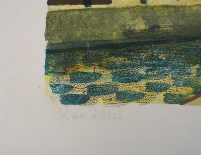 Yves GANNE : L'écluse du canal Saint-Martin, Lithographie originale signée