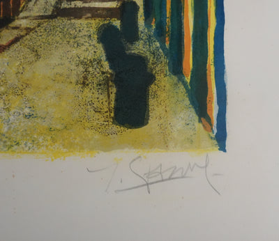 Yves GANNE : L'écluse du canal Saint-Martin, Lithographie originale signée