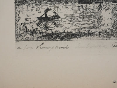 Johan-Barthold JONKIND : Coucher de soleil à Anvers, Héliotypie signée