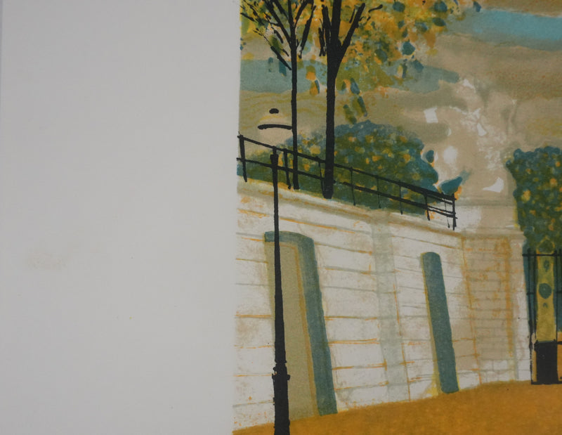 Yves GANNE : Obélisque dans le parc, Lithographie originale signée