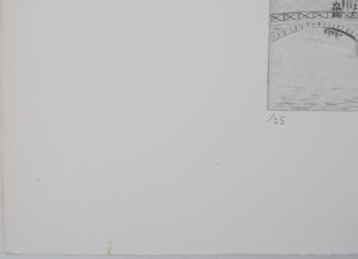 Camille COMBE : Notre-Dame, Gravure originale signée
