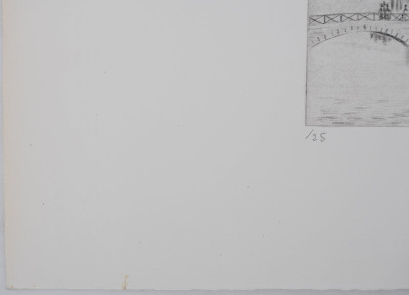 Camille COMBE : Notre-Dame, Gravure originale signée