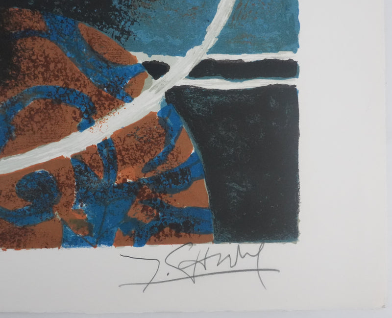 Yves GANNE : Nature morte aux citrons, Lithographie originale signée