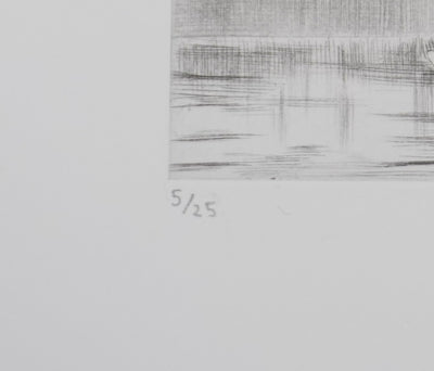 Camille COMBE : Promenade à l'Ermitage, Gravure originale signée