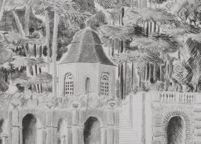 Camille COMBE : Promenade à l'Ermitage, Gravure originale signée