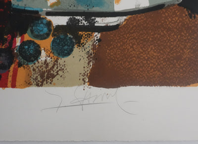 Yves GANNE : La pastèque et la bougie, Lithographie originale signée