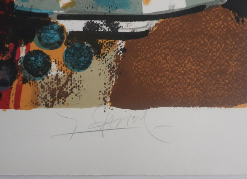 Yves GANNE : La pastèque et la bougie, Lithographie originale signée