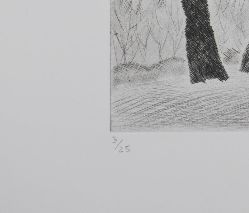 Camille COMBE : Les chênes de Servanes, Gravure originale (photo de détail 6) - Crédit photo : Galerie Art.Paris