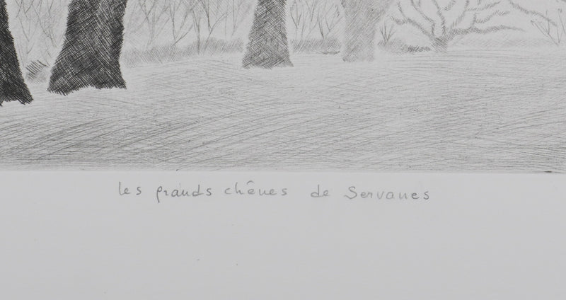 Camille COMBE : Les chênes de Servanes, Gravure originale (photo de détail 7) - Crédit photo : Galerie Art.Paris