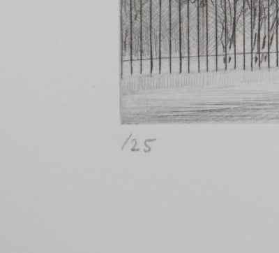Camille COMBE : Quartier latin, Gravure originale signée