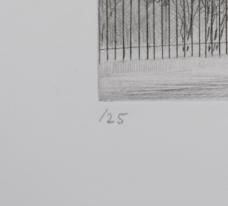 Camille COMBE : Quartier latin, Gravure originale signée