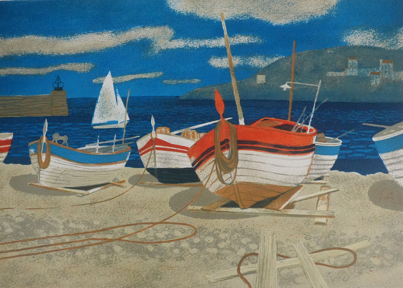 Yves GANNE : Les bateaux, Lithographie originale signée