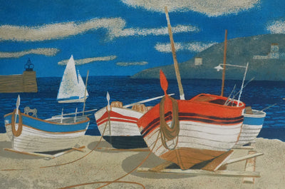 Yves GANNE : Les bateaux, Lithographie originale signée