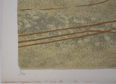 Yves GANNE : Les bateaux, Lithographie originale signée