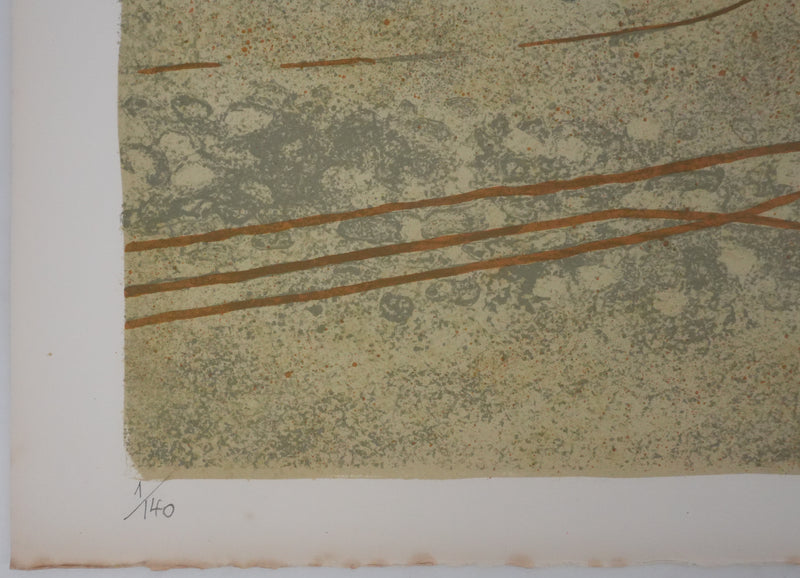 Yves GANNE : Les bateaux, Lithographie originale signée